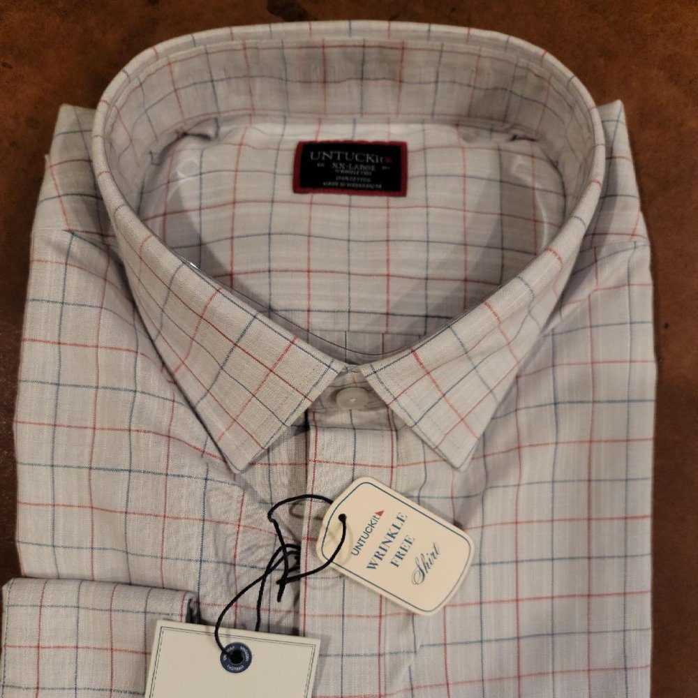 UNTUCKit 100% Cotton Wrinkle-Free Button Down Shirt - XXL 2XL Regular Fit